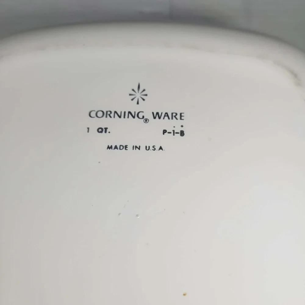 Corning Ware Casserole Dish 1 Quart No Lid P-1-B Blue Cornflower Vintage USA